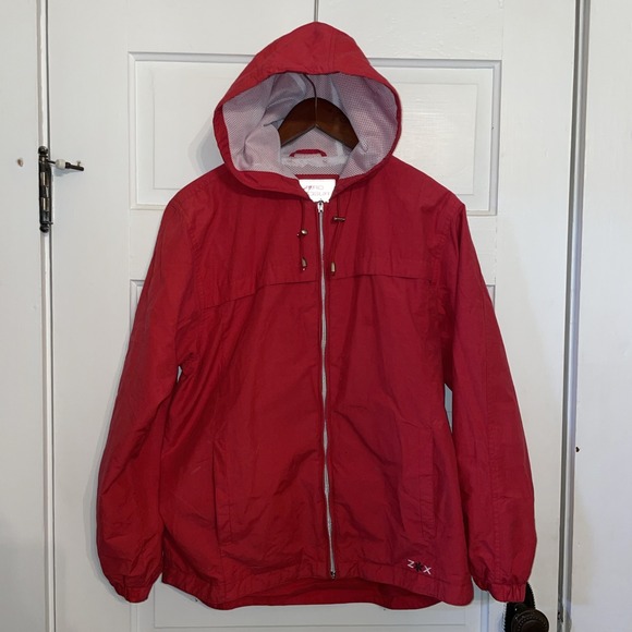 Zero xposure Red Hooded Full Zippered jacket Small - Picture 1 of 8